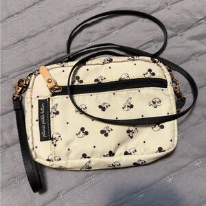 Petunia Pickle Bottom Cream and Black Crossbody Bag